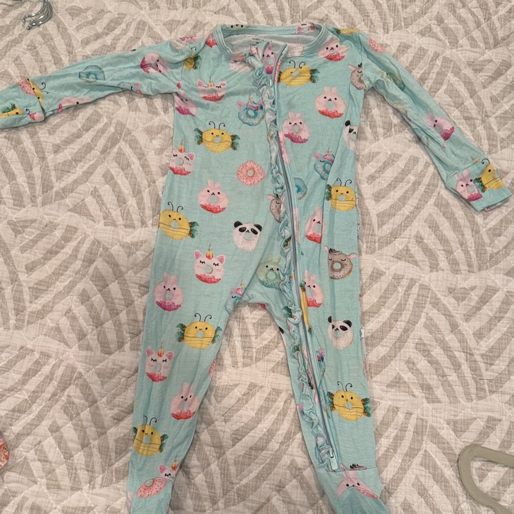 Posh Peanut Aqua Kids Footie with Animal Prints